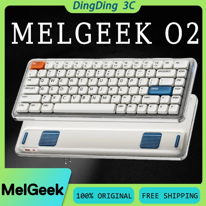 

MelGeek O2 Беспроводной карликовый переключатель Механическая клавиатура 3 режима Длительный срок службы батареи Прокладка с низкой задержкой Пользовательская офисная игровая клавиатура