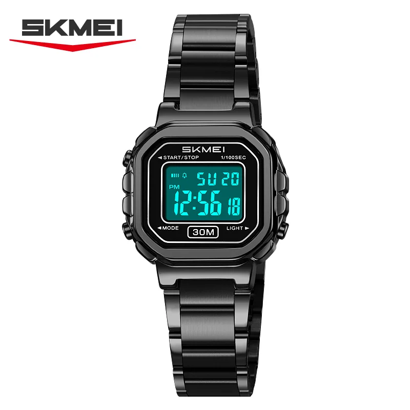 SKMEI 2387 Fashion Sports Waterproof Electronic Watch Women's Digital Watch Women's Stainless Steel Women's Clock Reloj Mujer