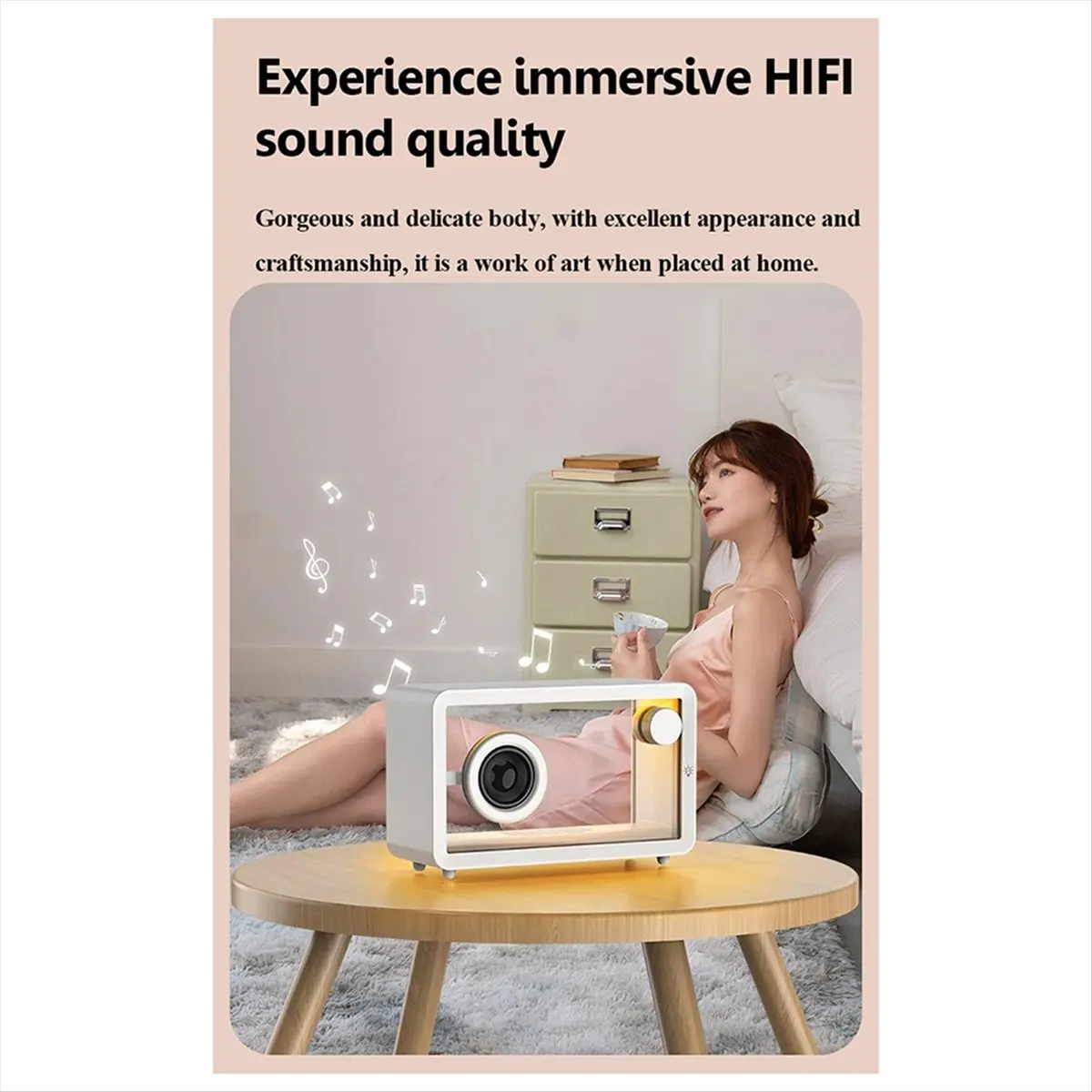 New DK-M8 Colorful RGB Lamp Transparent Glass Wireless Bluetooth Speakers Outdoor Subwoofer HI-FI Stereo Sound A