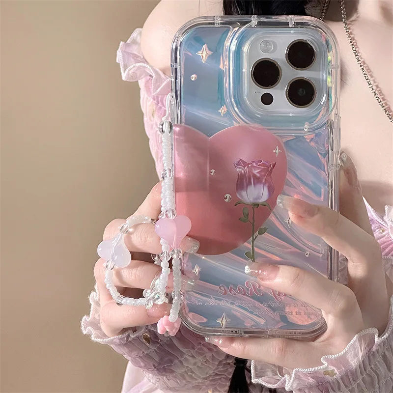 

Flower Phone Case For iPhone 11 13 16 Pro Max 14 15 12 XR X XS 7 8 Plus SE 16promax 15promax Soft TPU Transparent Cover Funda