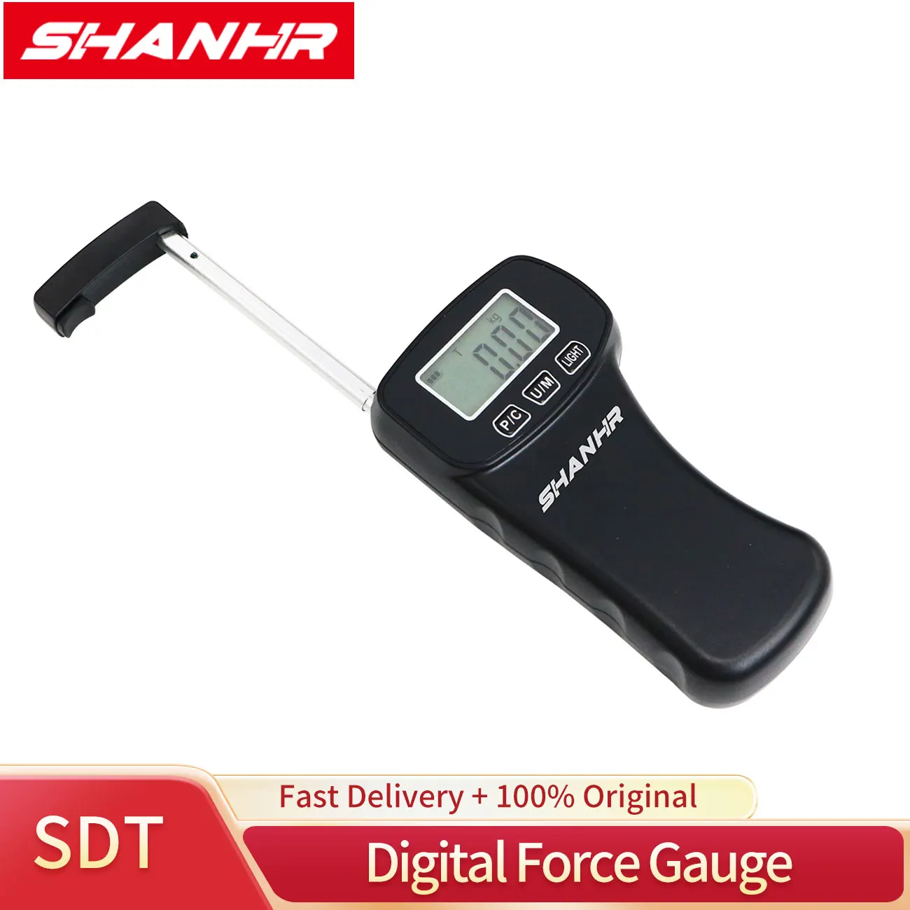SHANHR 5Kg/lb Digital Force Gauge Push and Pull Meter Dynamometer Tension Pressure Tester Thrust Meter