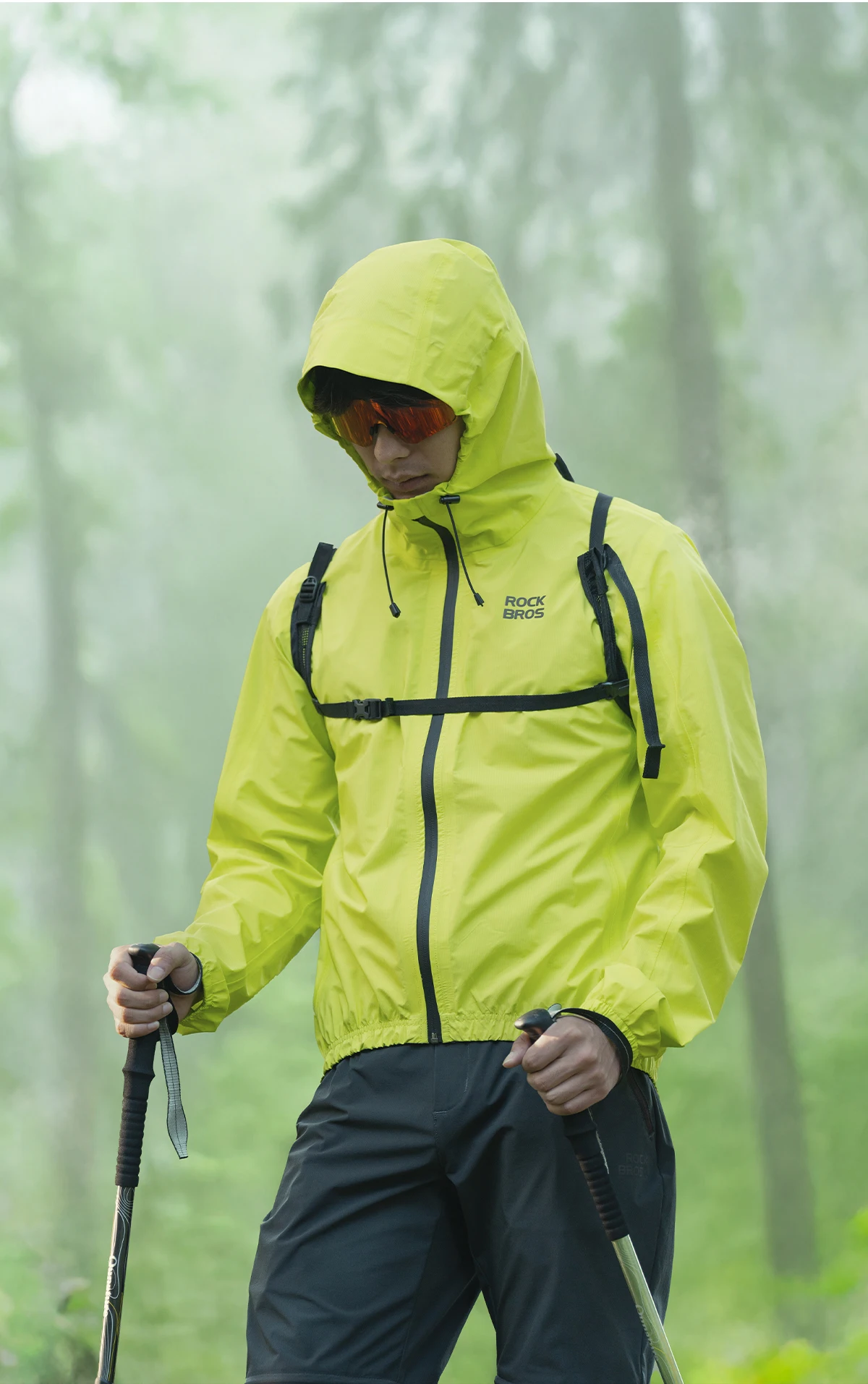 ROCKBROS Wasserdichte Winddichte Jacke, Schwerregenjacke, Mountainbike- und Straßenrad-Regenjacke für Männer und Frauen – Detail 4