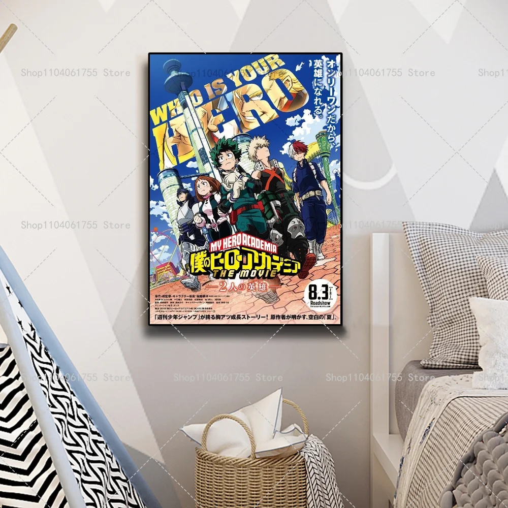 1 قطعة My Hero Academia ملصق فني ذاتي اللصق مقاوم للماء ورق ملصق مقهى بار غرفة جدار ديكور