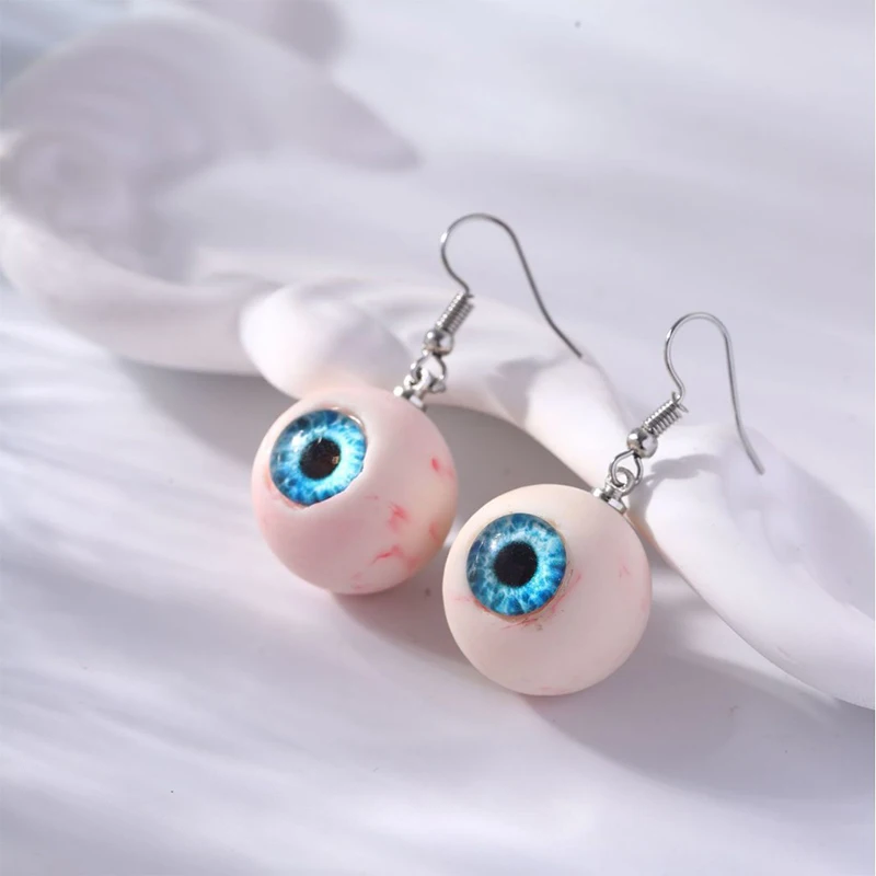 مضحك مقلة العين أقراط محاكاة 3D مقل العيون القوطية الأقراط قلادة تأثيري مجوهرات هدية #3