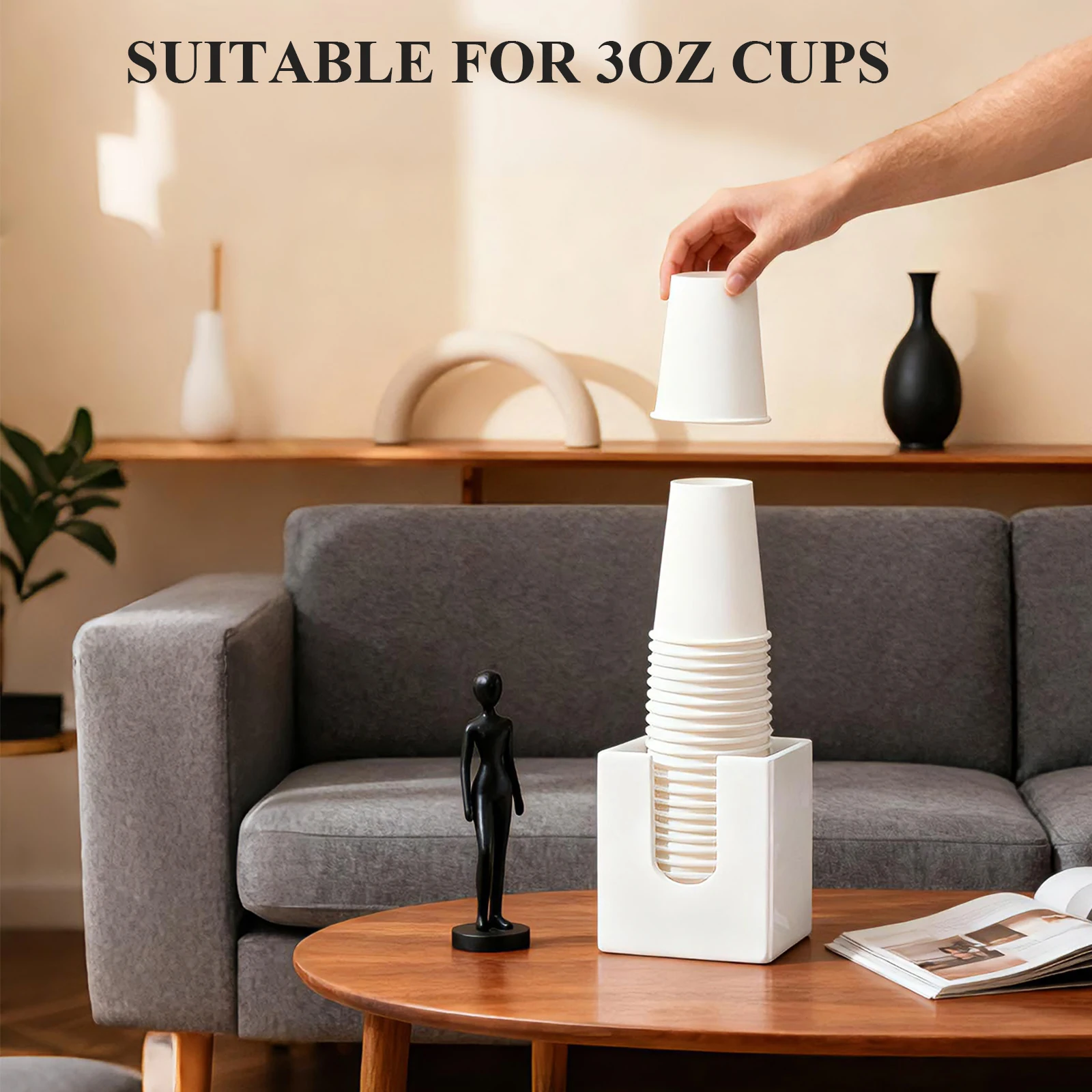 Mouthwash Cup Holder Holds 3-4oz Papers Cups Mini Disposable Paper Cup Holder for Bathroom Vanity Countertop Kitchen Dining Room