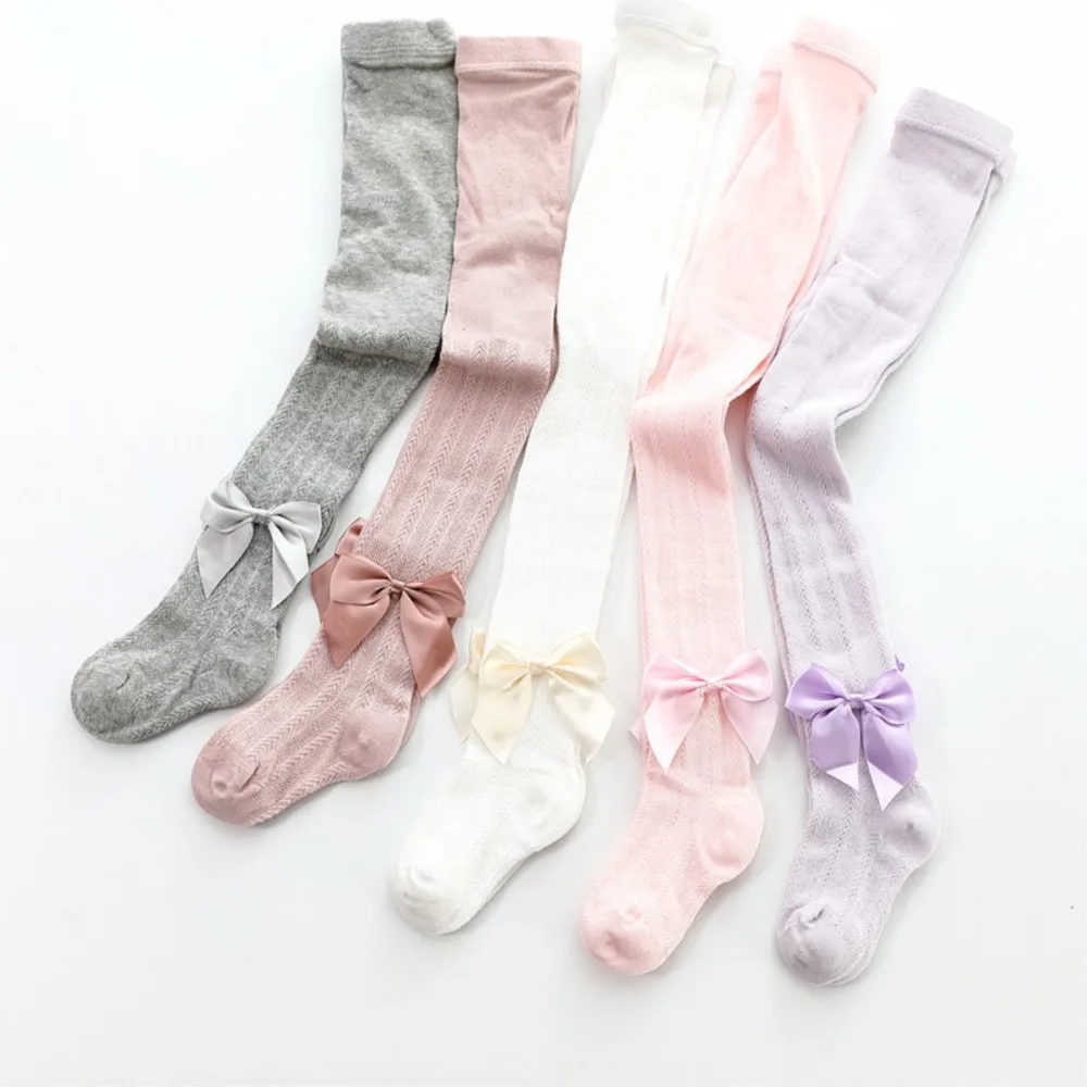 Ins cotton newborn baby pantyhose baby pantyhose bottom girls and children pantyhose bow