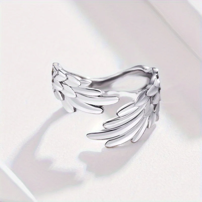 S925 Sterling Silver Angel Wing Wrap Ring - 18k Gold Plated for Men and Women - High Quality Jewelry for Daily Outfits