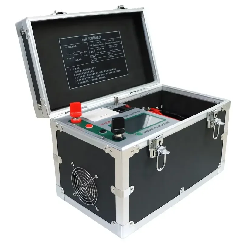 Portable Touch Screen 100A 200A Loop Contact Resistance Test Set Ohmmeter Insulation Resistance Loop Tester