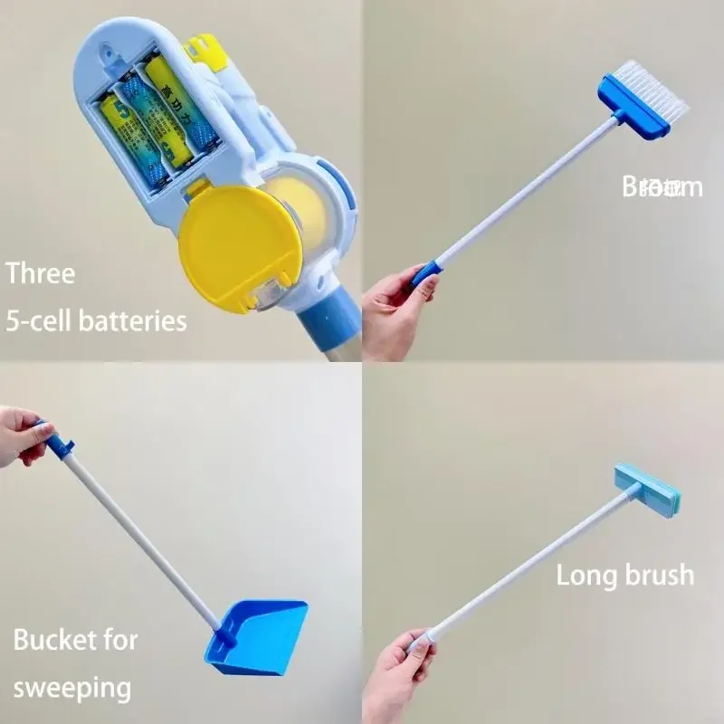 Đồ chơi máy hút bụi điện thực tế cho trẻ phát triển thói quen dọn dẹp thông qua trò chơi giả vờ 15UB