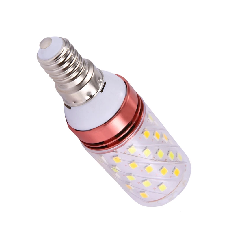 Lampu jagung LED SMD terintegrasi 6X 3 warna, lampu tinggi 12W putih hangat E14 AC85V - 265V