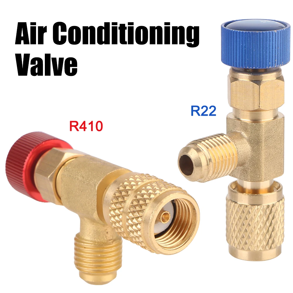 

Safety Adapter 1pc R22 R410 AC Valve 1/4 " Filler Joint Air Conditioning Repair and Fluoride Air Conditioning Refrigerant Valve