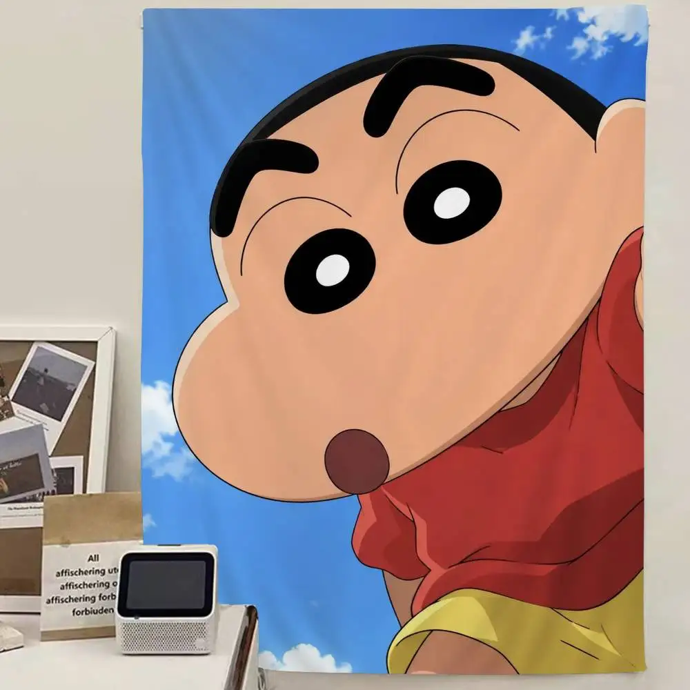 C-Crayon Cute S-Shin chan Cartoon Colorful Tapestry Wall Hanging Bohemian Wall Tapestries Mandala Wall Art Decor
