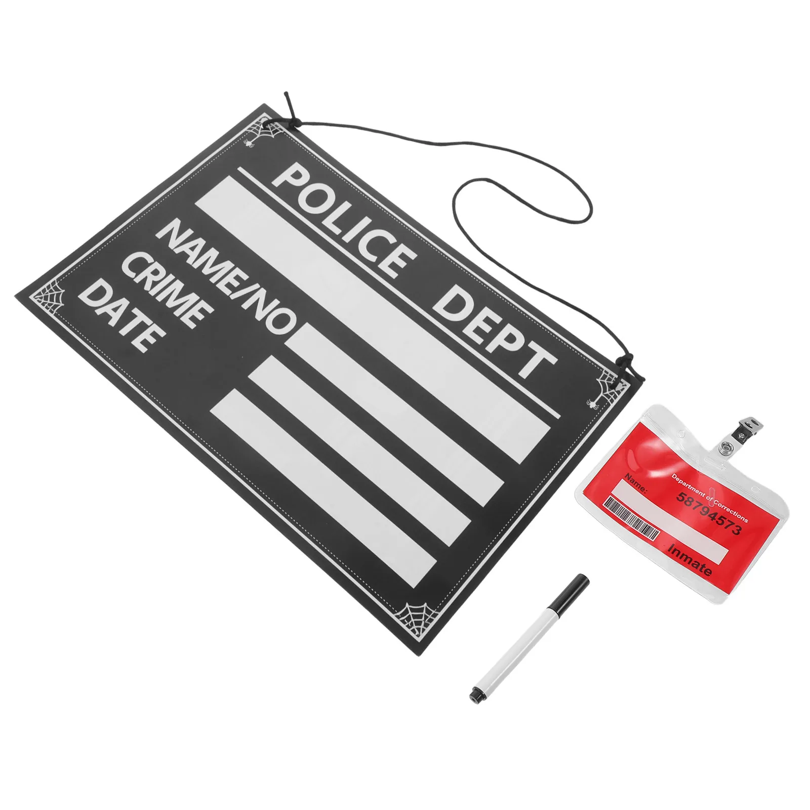 1Set Prison Mugshot Prop Halloween Costume Nameplate Rewritable Board Photo Booth Jail Theme Party Decor Cosplay Supplies