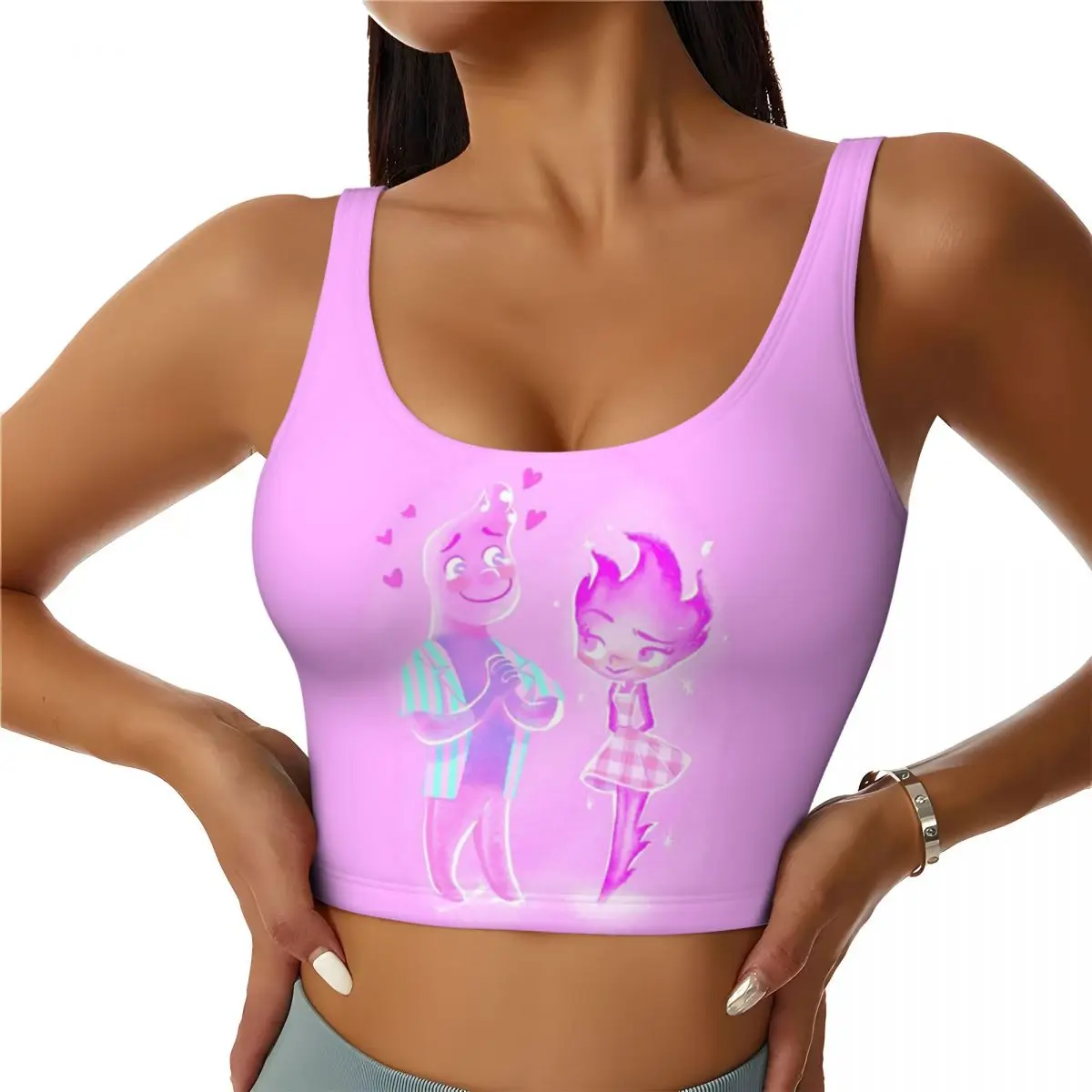 Custom Elemental Wade Ripple And Embe Sports Bra Women's High Impact Workout Yoga Crop Top