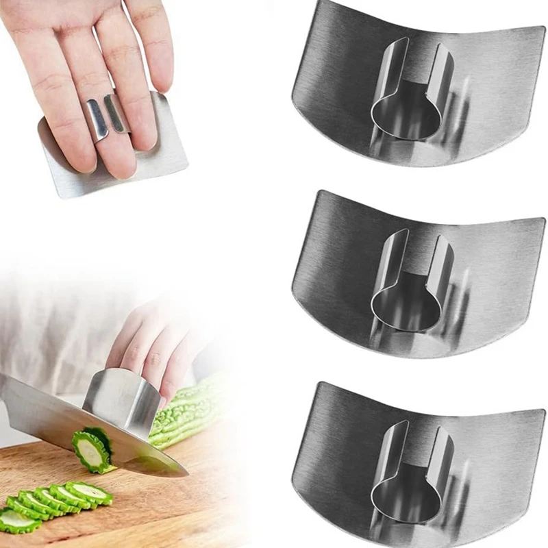 Protetor de dedo de aço inoxidável, protetor de dedo multifuncional, protetor de dedo para cortar alimentos e cortar, protetor de dedo fácil instalação