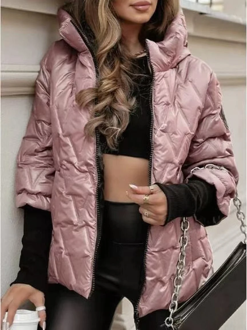 2025 herbst Winter Neue Mode Hoodie Mode Lose Langarm Baumwolle Jacke Mantel für Frauen