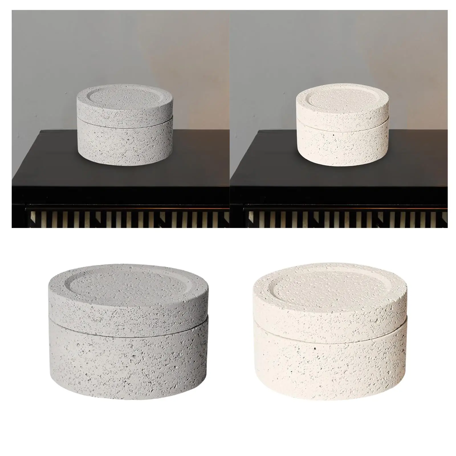 Cement Fragrance Oil Diffuser with Lid Reusable Essential Oil Aroma Diffuser for Home Living Room Decorative Candle Holder