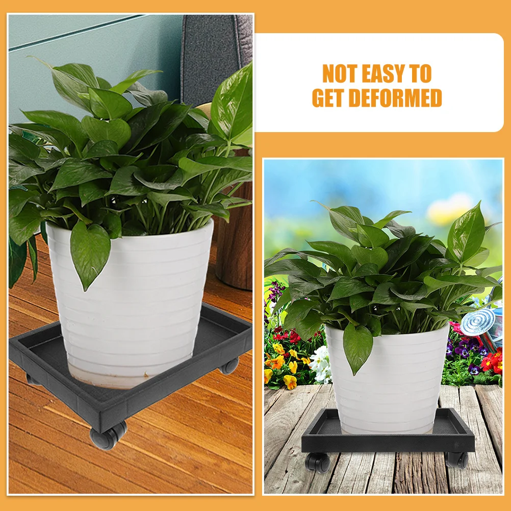 

Thickened Plant Tray Base Heavy Duty Rolling Planter Holder With Wheels For Potted Plant Mover Garden Flowerpot Tray