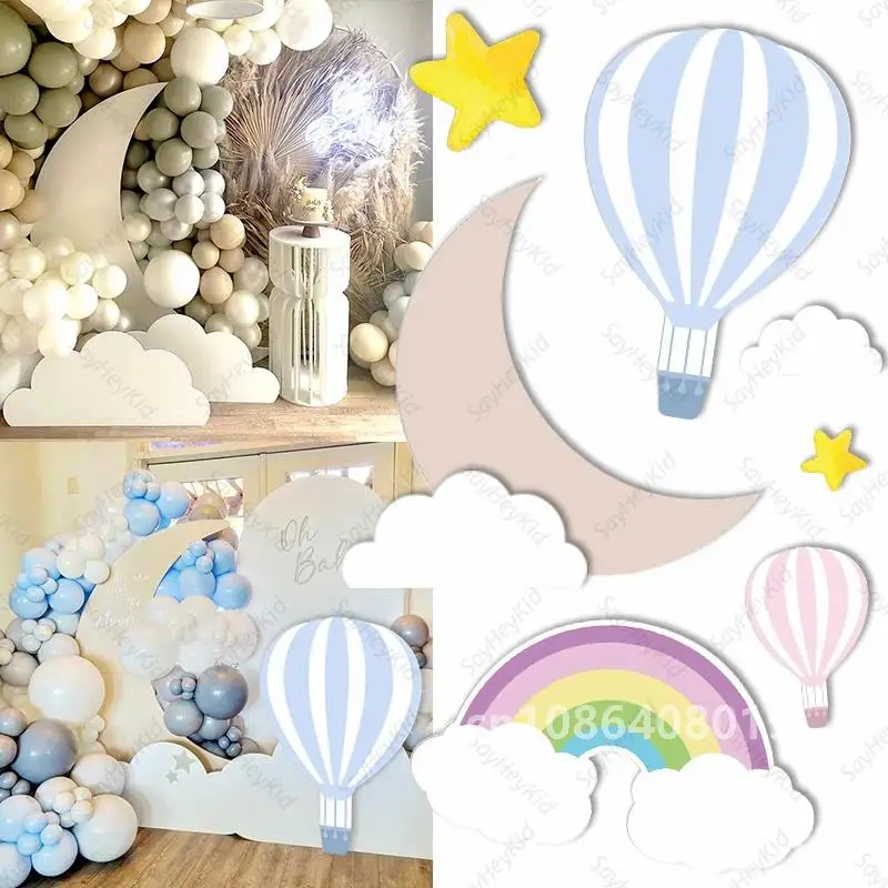 18/24/36inch Moon Star KT Board Sun Rainbow Baby Shower Kids 1st Birthday Party Backdrop Photo Props Cardboard Cutout Decoration