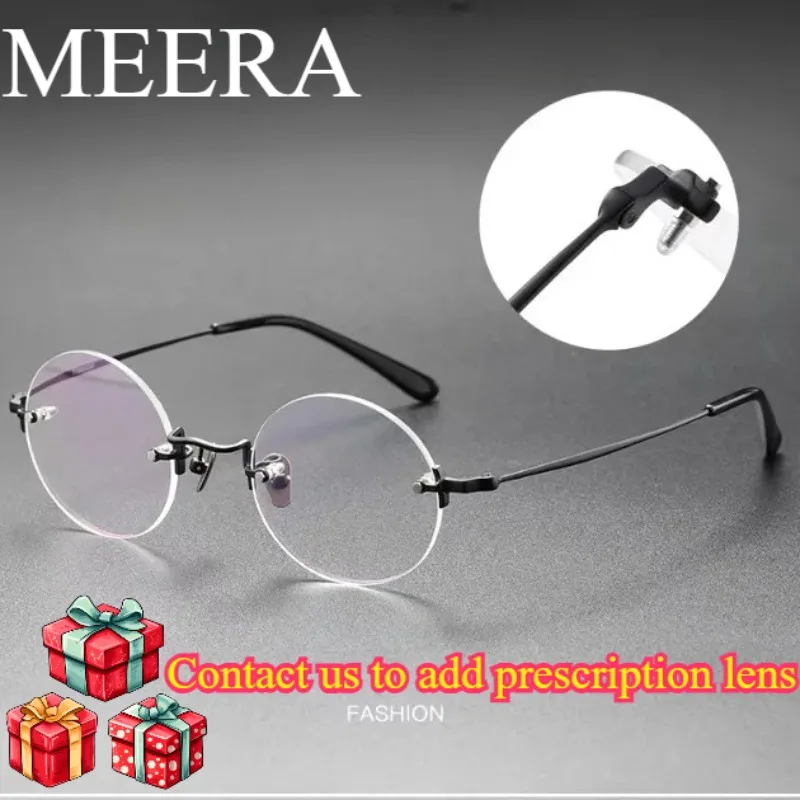 

New Round Frameless Eyeframe Ultra Light Comfortable Titanium Ultra-light Eyeglasses Men Women Fashion Trendy Glasses Frame