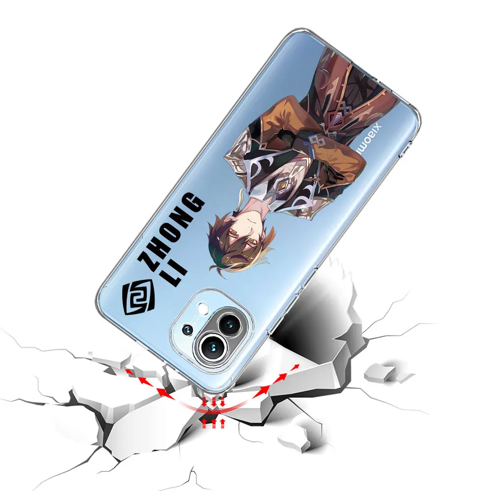 Genshin Impact Anime Case for Xiaomi Mi 11T 12 12X 13 10T 12T 10 11 5X A1 A3 CC9E 9T Pro A2 9 CC9 11i 8 Lite 6X TPU Soft Cover