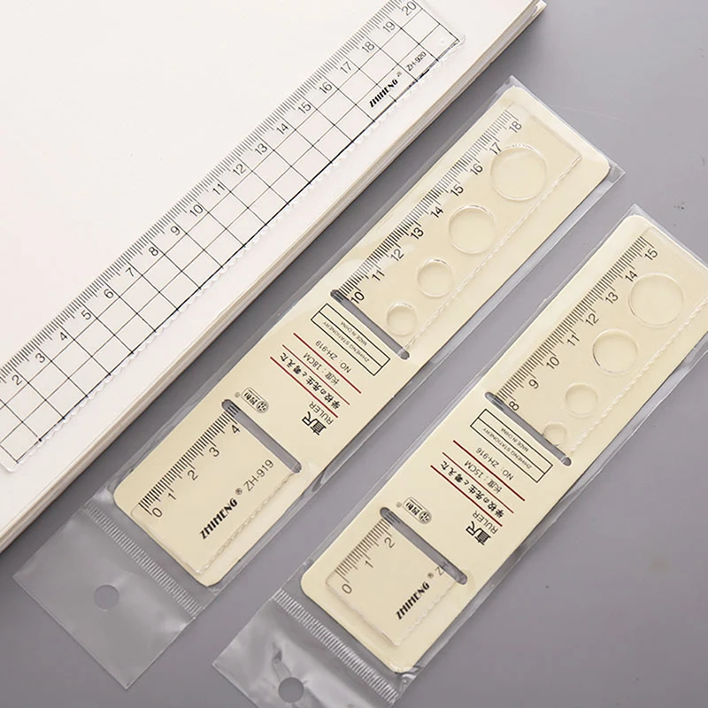 Ruler 15cm 18cm 20cm Simple Transparent  Acrylic Rulers Ruler Square Ruler Cute Stationery Drawing Office School Supplies