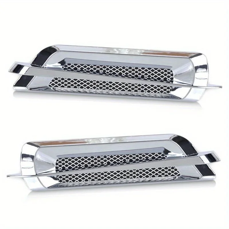 Universal 2Pcs Chrome Car SUV Air Flow Fender Side Vent Decoration Sticker Automotive general decorative tuyere car sticker