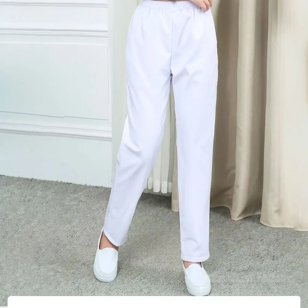 Loose Fit Medical Scrub Pants Elastic Waist Nursing Trousers For Beauticians Pharmacists Uniform Bottoms Wear