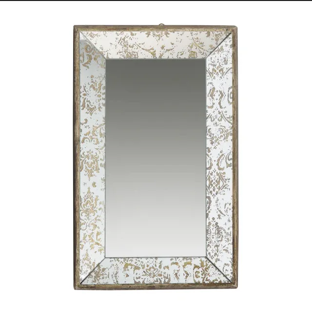 European retro old wall-mounted mirror, American frame decorative mirror, living room bedroom mirror furniture