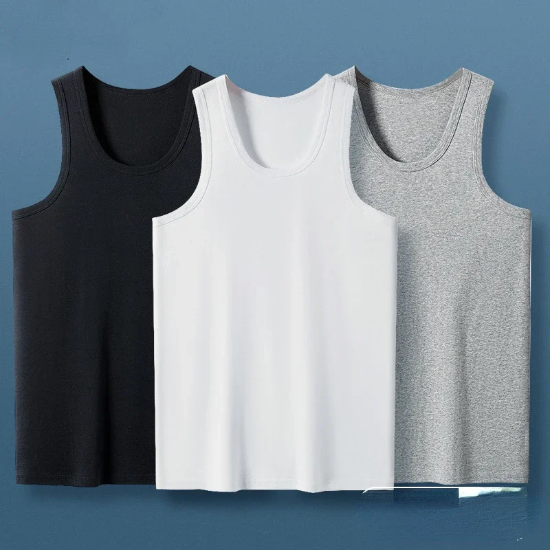 

Cotton Tank Tops Men Gym Clothing Sleeveless T-shirt Sportswear Fitness Casual Men Clothing Tops Bodybuilding Workout Clothes