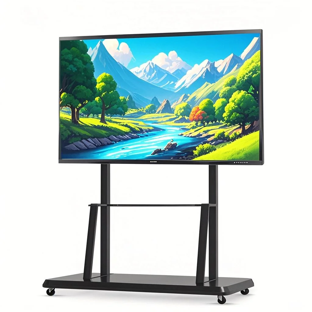 Portable 32-inch smart board interactive whiteboard with stand and wheels for home and office use