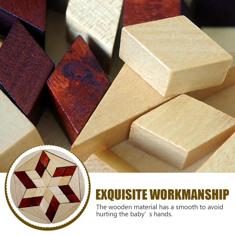 Wooden Puzzles Vintage Style Shape Cognition Creative Puzzle Matching Plaything For Children Educational Learning