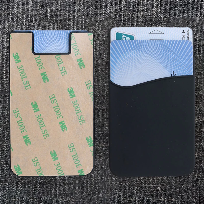 Hot Selling Silicone Double-layer Phone Card Holder Fashionable Phone Backpack Ultra-thin ID Card Holder Sticker Wallet