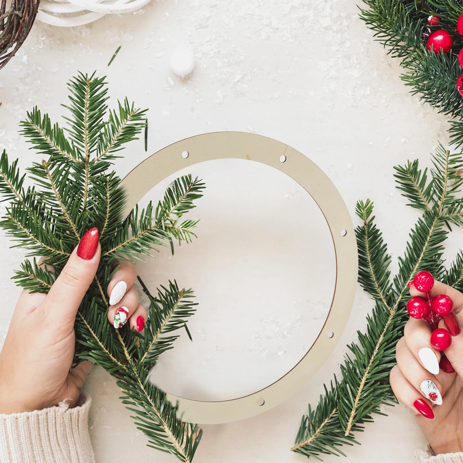 

6 Pcs Wooden Ring Circle Backdrop Stand Forms Crafts Smooth Surface Sturdy Aesthetic Easy Use Wreath Frame Round Making Supplies