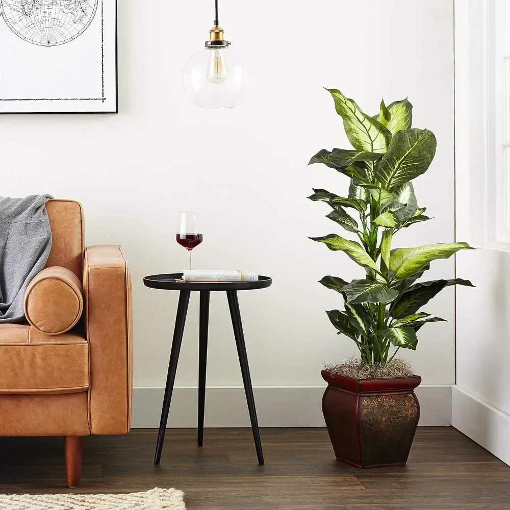 v Nearly Natural Dieffenbachia with Decorative Planter Artificial Trees, 45in, Green, Golden