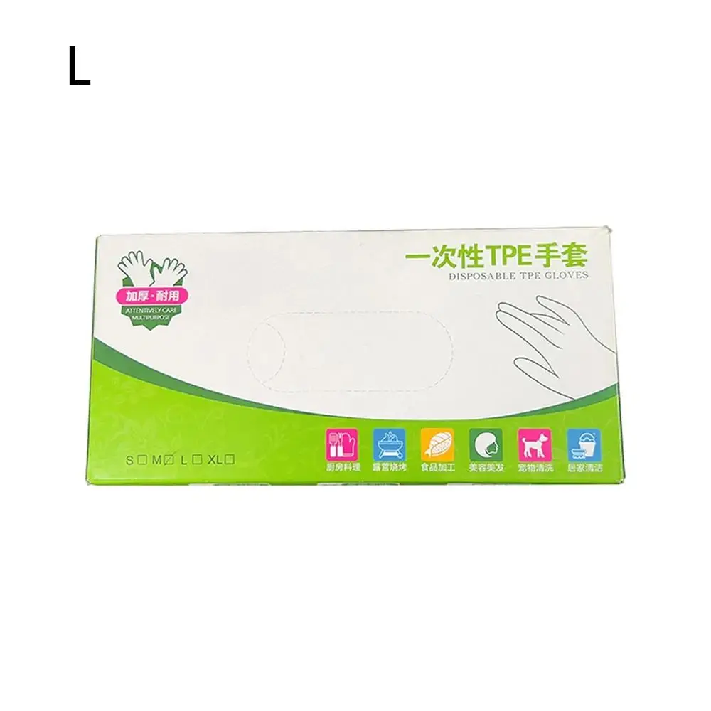 100Pcs Household Acid Work Safety Disposable Gloves Food Grade TPE Cleaning Gloves Transparent Non-Slip Latex Free Gloves