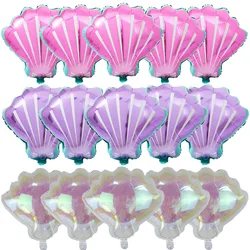 5/10/20pcs Mermaid Party Decorations Shell Foil Balloon Mini Shell Balloons Girls Birthday Little Mermaid Themed Party Supplies
