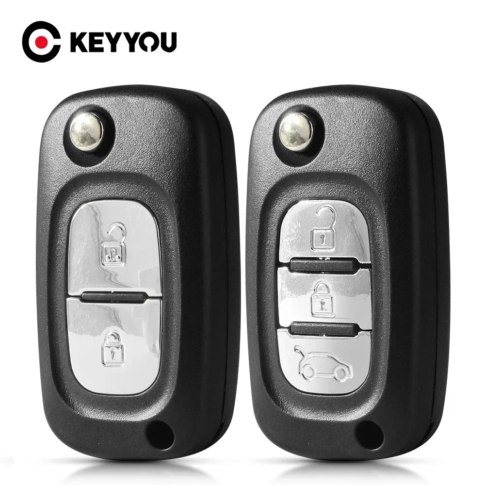 KEYYOU New 10PCS Car Key Case 2/3 Buttons For Renault Clio 3 Kangoo Master Modus Twingo 2006-2016 With Blade