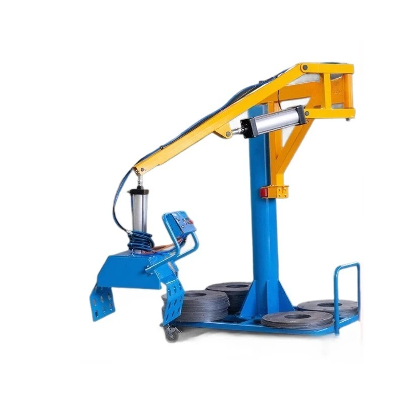 Pneumatic mechanical gripper mobile balance crane assists in handling cement loading and unloading with robotic arm lifting