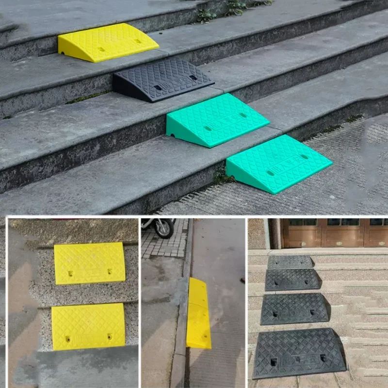 Curb Ramp High-strength Hard Plastic Door Sill Ramp Step Pad Portable Lightweight Threshold Kit Set For Car Bike Motorcycle