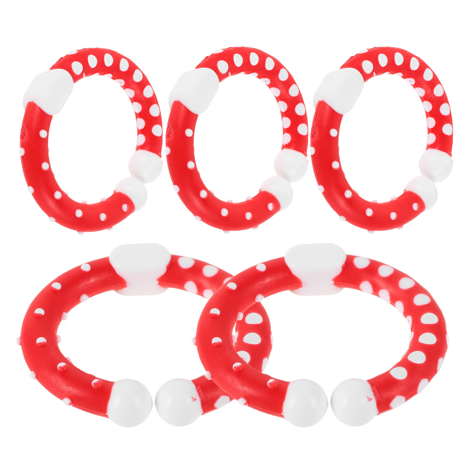 

5Pcs Baby Bright Colors Soft Flexible Silicone Infant Wearable Round Grasp Ring Molar Teething Gum Massager