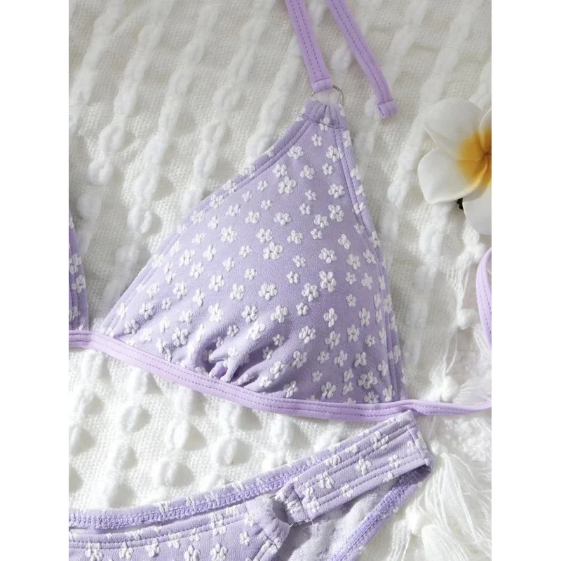 2025New Floral Spaghetti Strap Sexy Fashion Women's Bikini Swimsuit