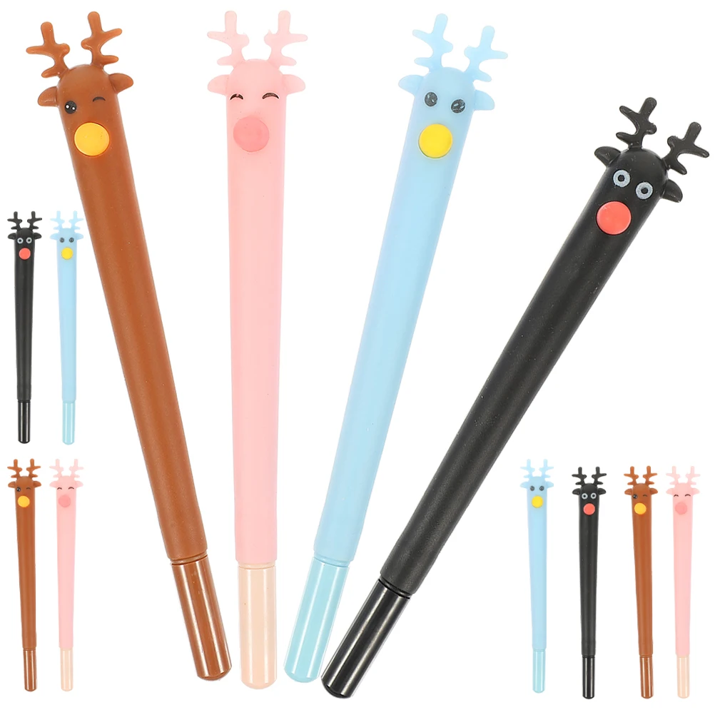 

20 Pcs Pen Students Supplies 0.38mm Black Core Christmas Deer Design Cute Writing Pens Students Supplies Stationery Gifts