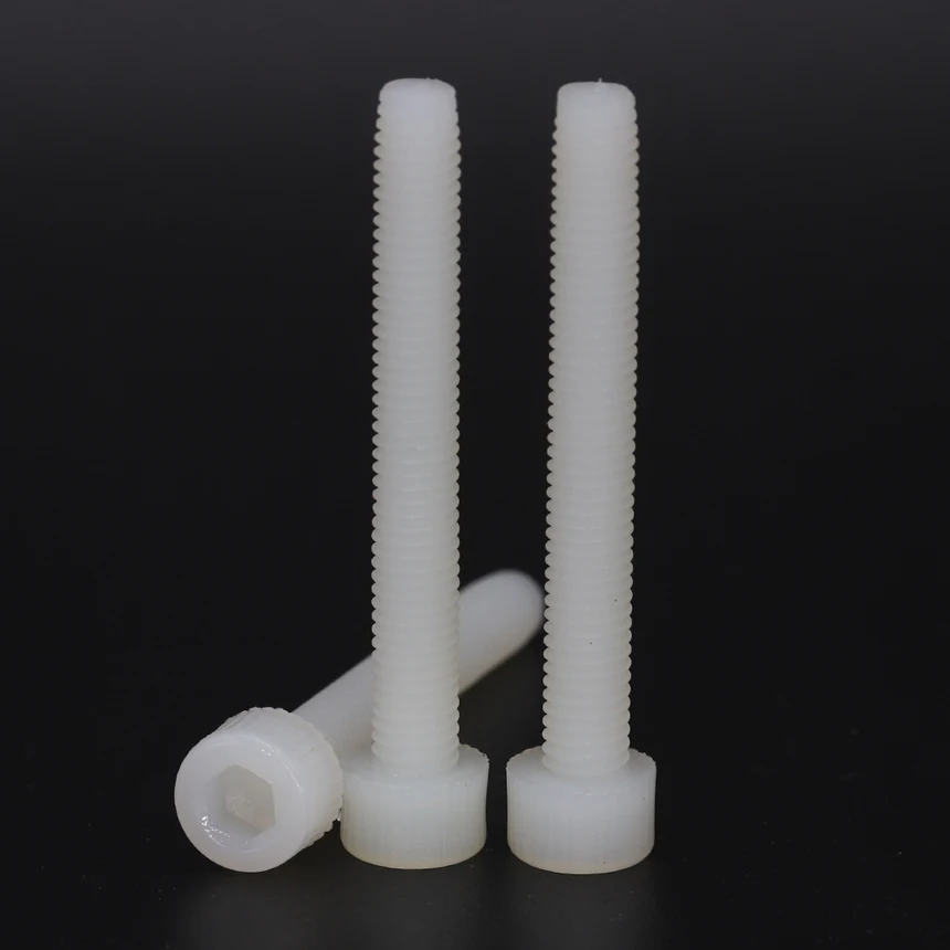 

M6 M8 OD 30/35/40/45/50/55/60mm White Nylon Plastic Insulation knurling Cap Allen Hex Hexagon Socket Allen Head Screw Bolt