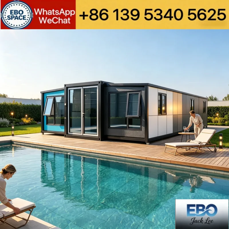 20ft Expandable Container House Prefab Tiny Home With Full Bathroom Kitchen Balcony Modular Villa For Resort Family Living