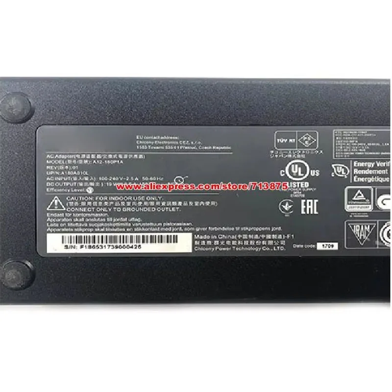 Genuine A12-180P1A AC Adapter 19V 9.5A 180W A180A010L 7.4x5.0mm for GP73 Leopard 8RE GTX1060 8RE-430CA GL73 ms-17E1 MS-17C5