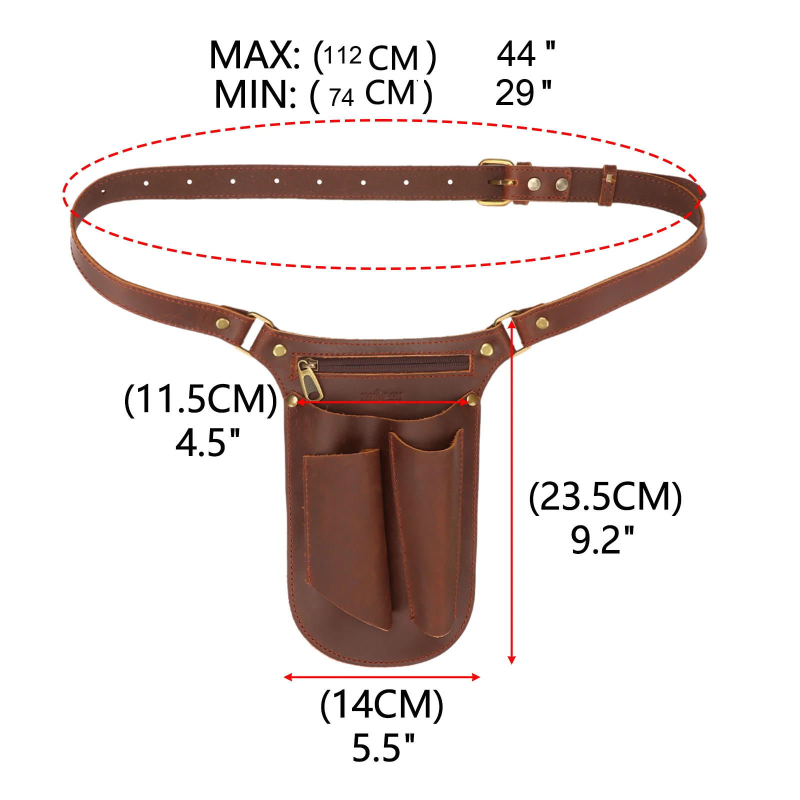 Tourbon Custodia da trasporto per giardiniere in pelle Borsa da cintura per attrezzi per fioristi Fondina per giardiniere Fondina per carpentiere 4