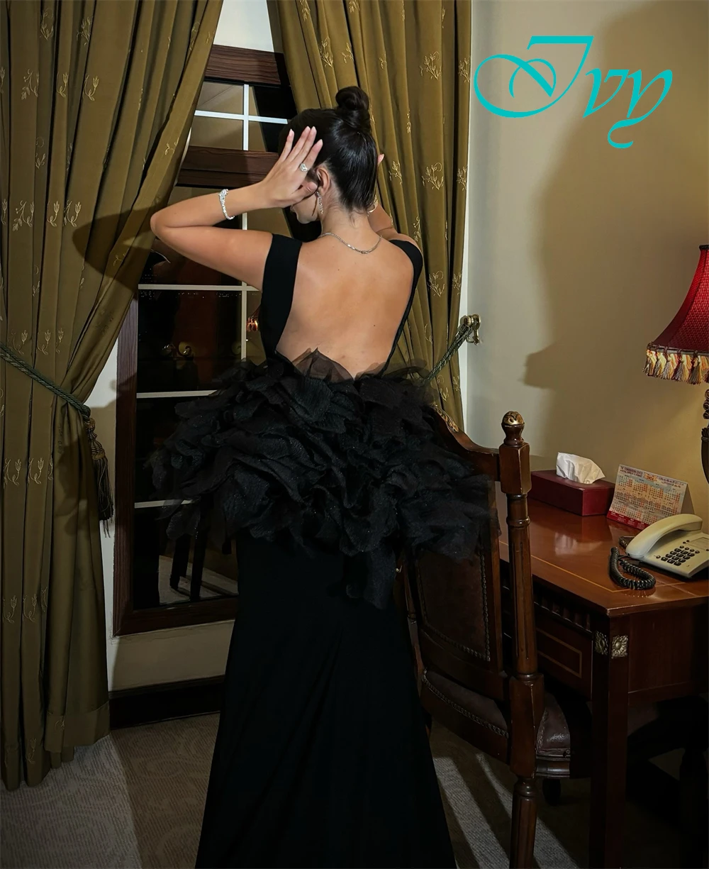 Robe de soirée de forme sirène, personnalisée, élégante, col rond, Simple, sans manches, robes de bal de luxe, traîne de balayage, robes d'occasion spéciale