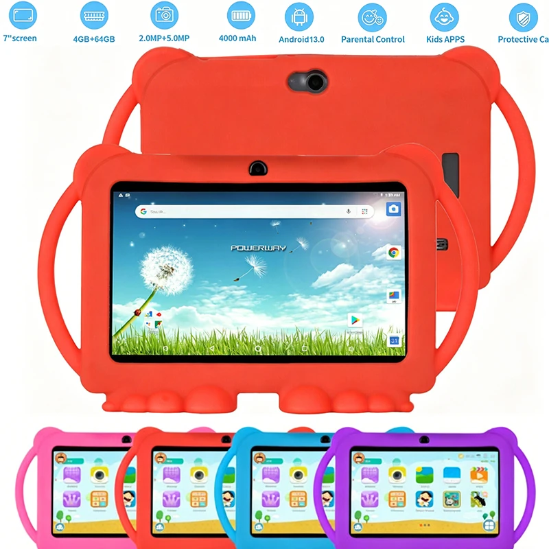 5G WIFI Children's Tablet 7-inch 4GB RAM 64GB ROM Drawing & Learning 4000mAh Portable Kids Education Tablet Cartoon Dual Cameras