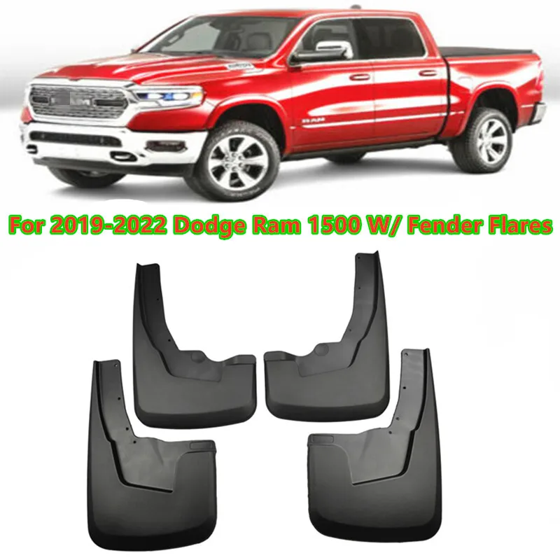 

4Pcs Splash Guards Mud Flaps For Dodge 2019-2022 Ram 1500 W/ Fender Flares